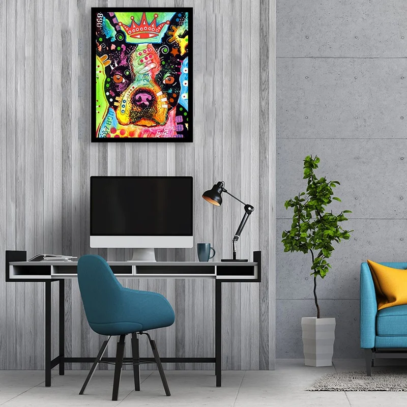 Картина сделай сам с короной собака для самостоятельной сборки Стразы