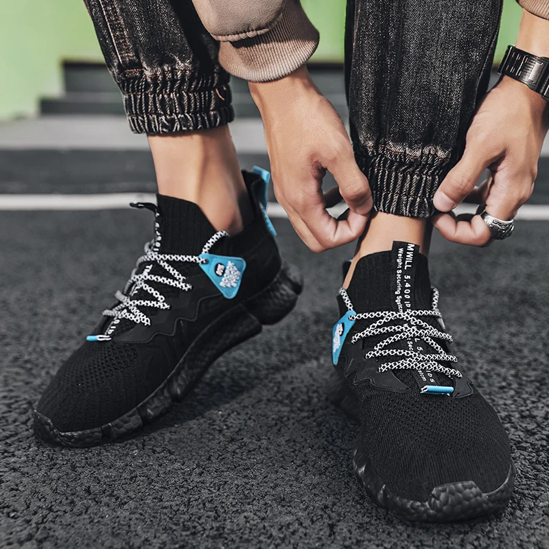 

Summer Mesh Men Shoes Breathable White Mens Sneakers Trendy Lace-Up Lightweight Black Walking Male Tenis Shoe Zapatillas Hombre