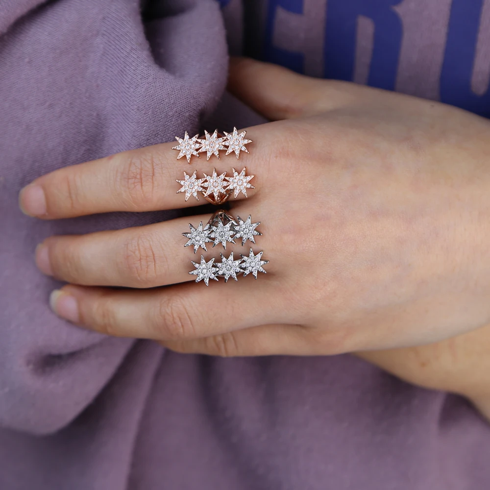 Высокое качество цвет розового золота northstar starburst Женские Ювелирные изделия для