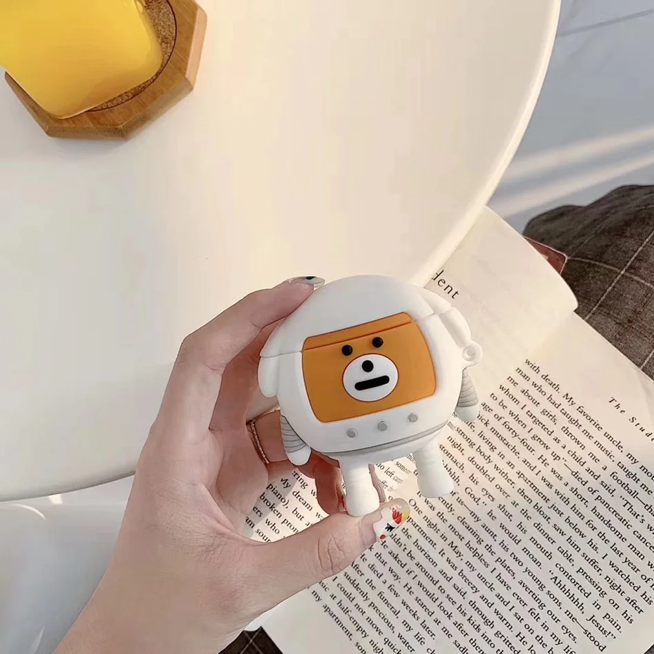 741D 3D чехол для наушников для AirPods, силиконовый чехол с милым мультяшным изображением сакуры, Розовая звезда, Крыло ангела, чехол для Apple Air pods, 2 кольца на палец - Цвет: 741D