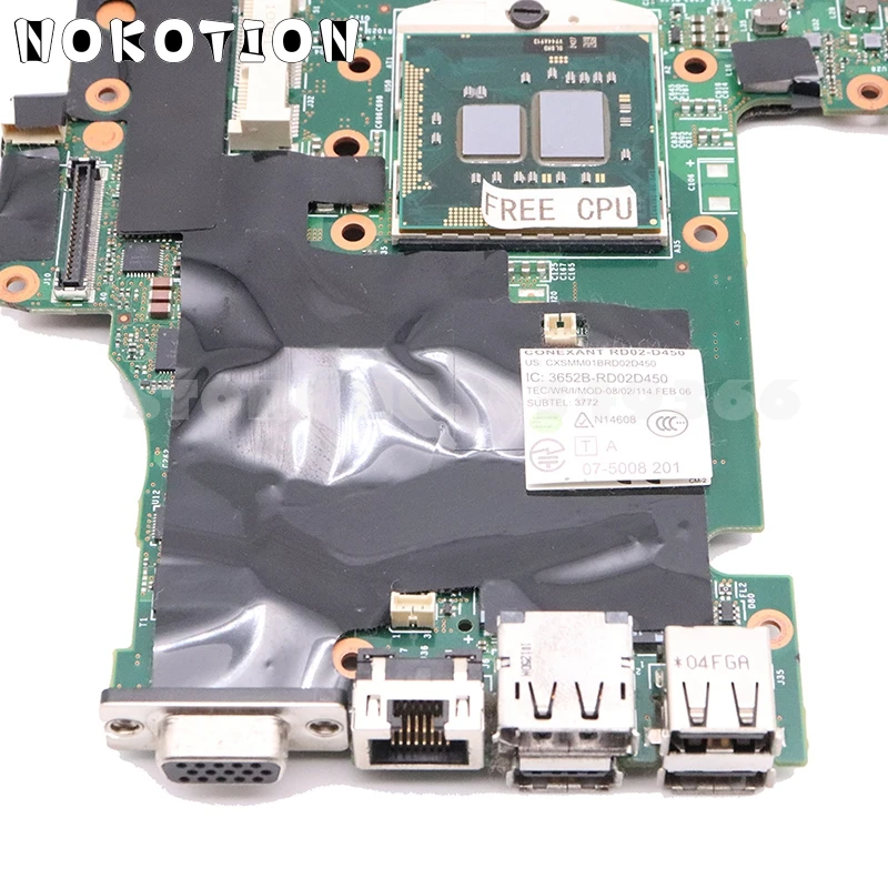 Материнская плата NOKOTION 63Y1483 63Y1481 75Y4066 для ноутбука Lenovo ThinkPad T410 t410i системная QM57 DDR3