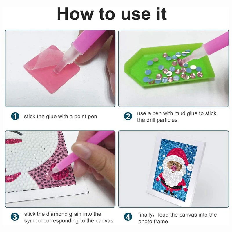 

5D Diamond Painting Kit for Kids DIY Full Drill Painting Kits Home Wall Decor with Wooden Frame-Santa Claus