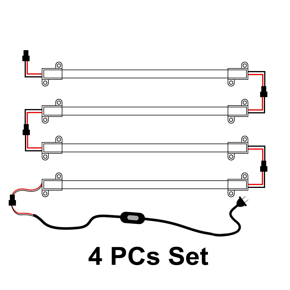 4pcs Set Светодиодный светильник AC220V высокой яркости 8 Вт 72 светодиодный s 50 см энергосберегающий светодиодный Флуоресцентный светильник 1-6 шт. в комплекте - Испускаемый цвет: 4pcs Set