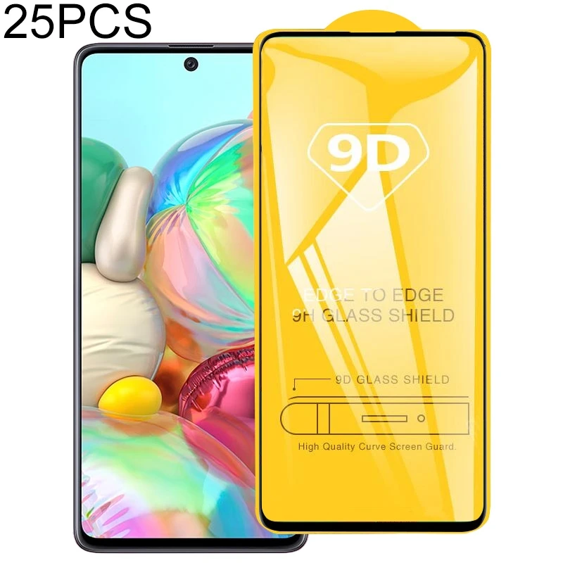 25 шт для Galaxy A71 9D полный клей экран Закаленное стекло пленка|Защита экрана| |