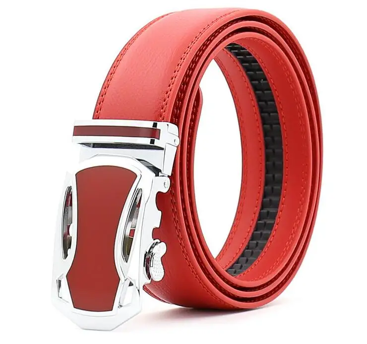 

ZPXHYH Famous Brand Belt Men Top Quality Genuine Luxury Leather Belts for Men,Strap Male Metal Automatic Buckle men's belts red