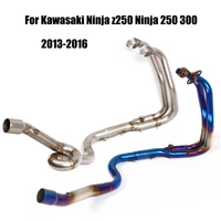 motorcycle front link pipe escape connecting section exhaust tube slip on 51mm muffler for kawasaki ninja z250 250 300 2013 2016