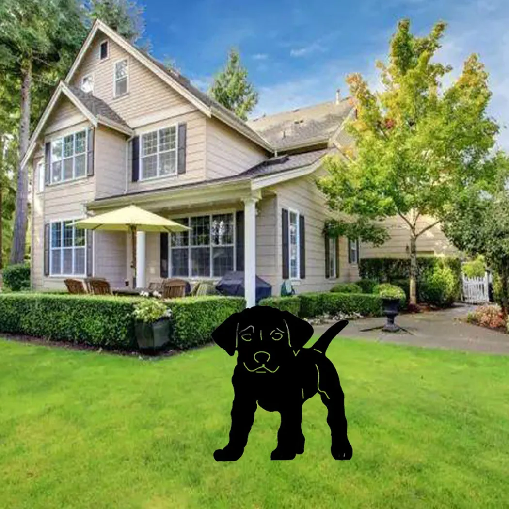 

1PCS Acrylic Garden Ornaments Dog Yard Art Backyard Lawn Decor Gift Black Garden Decor Sculpture Hollow Black Iron Cat