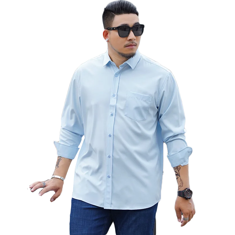 

SHAN BAO 2021 autumn brand pure white shirt classic style business casual wedding banquet office men's loose long-sleeved shirt
