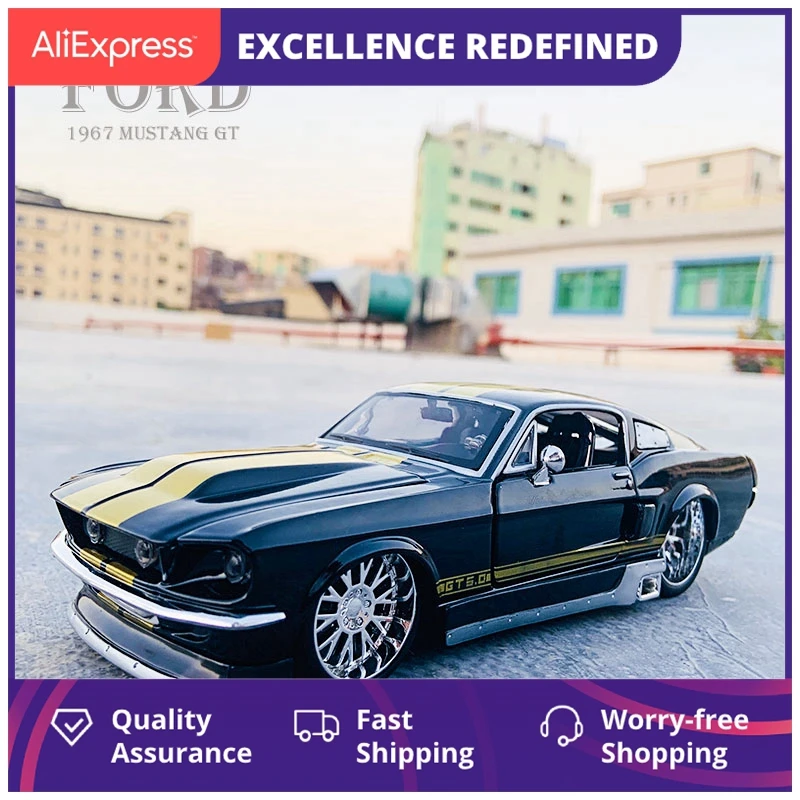 

1:24 новинка, Лидер продаж 1967, модель автомобиля Ford Mustang Gt из сплава, декоративная коллекция, игрушечные инструменты, подарок