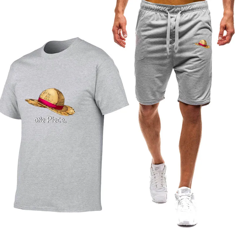 

Summer one piece Solid Color Pure Cotton T-Shirt + Sports Pants Set High Quality Pure Cotton T-Shirt Running Suit Casual Pants