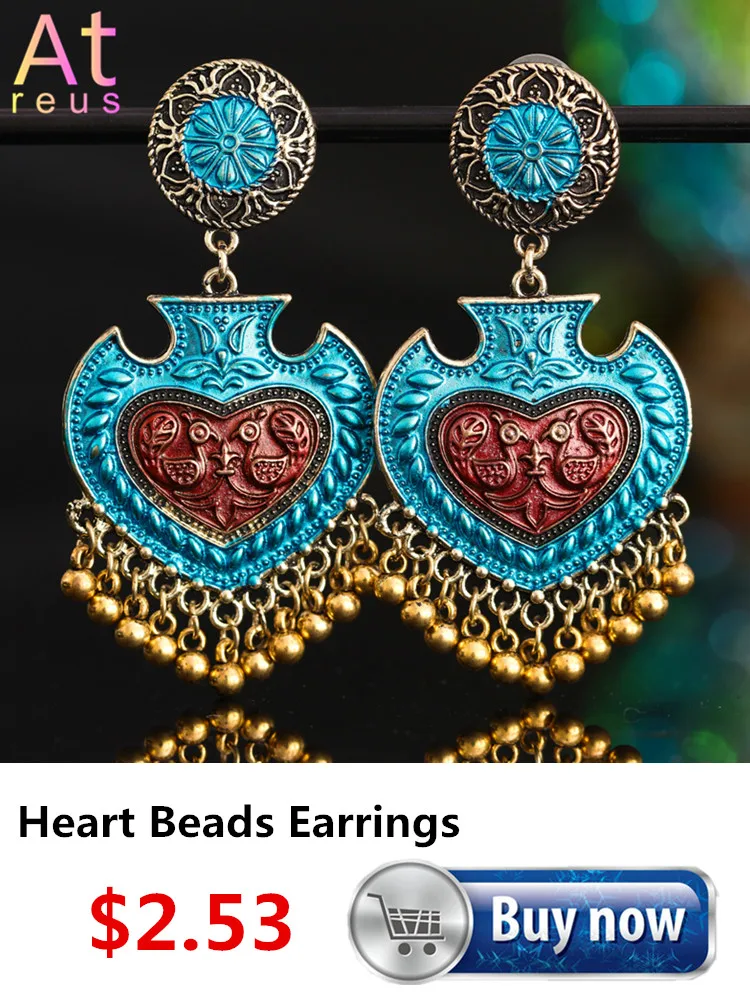 Индийские Jhumka серьги «Слоник» цыганские ювелирные изделия в стиле ретро этнические бусины в античном стиле висячие серьги с кисточками для женщин богемный подарок