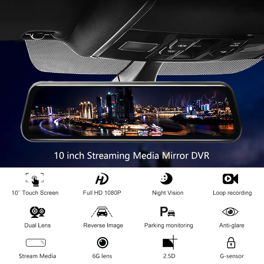 Maiyue star 10 дюймовый сенсорный экран full HD 1080P Автомобильный видеорегистратор