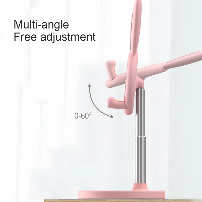 pink cute cell phone stand universal adjustable desk phone holder desktop tablet holder stand for iphoneipadoneplus huawei free global shipping