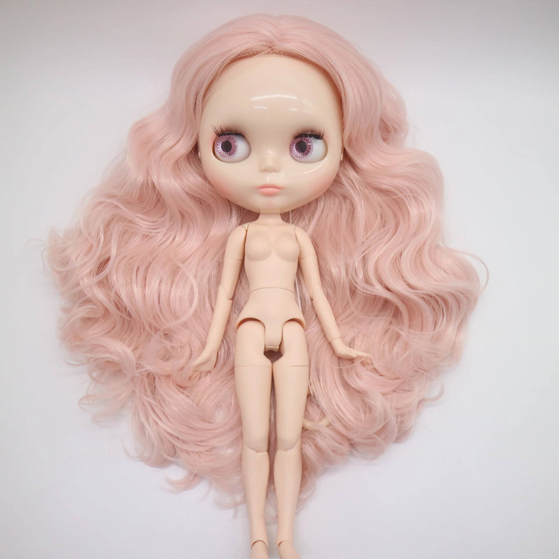 Шарнирная Обнаженная кукла Blyth модная Кукла с розовыми волосами подходит для