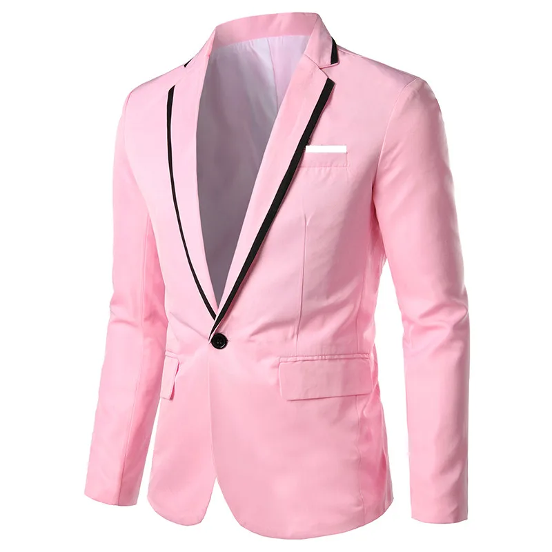 

Single-button Men's Suit Jacket Spring Autumn Men Red Blazer Jacket Plus Size