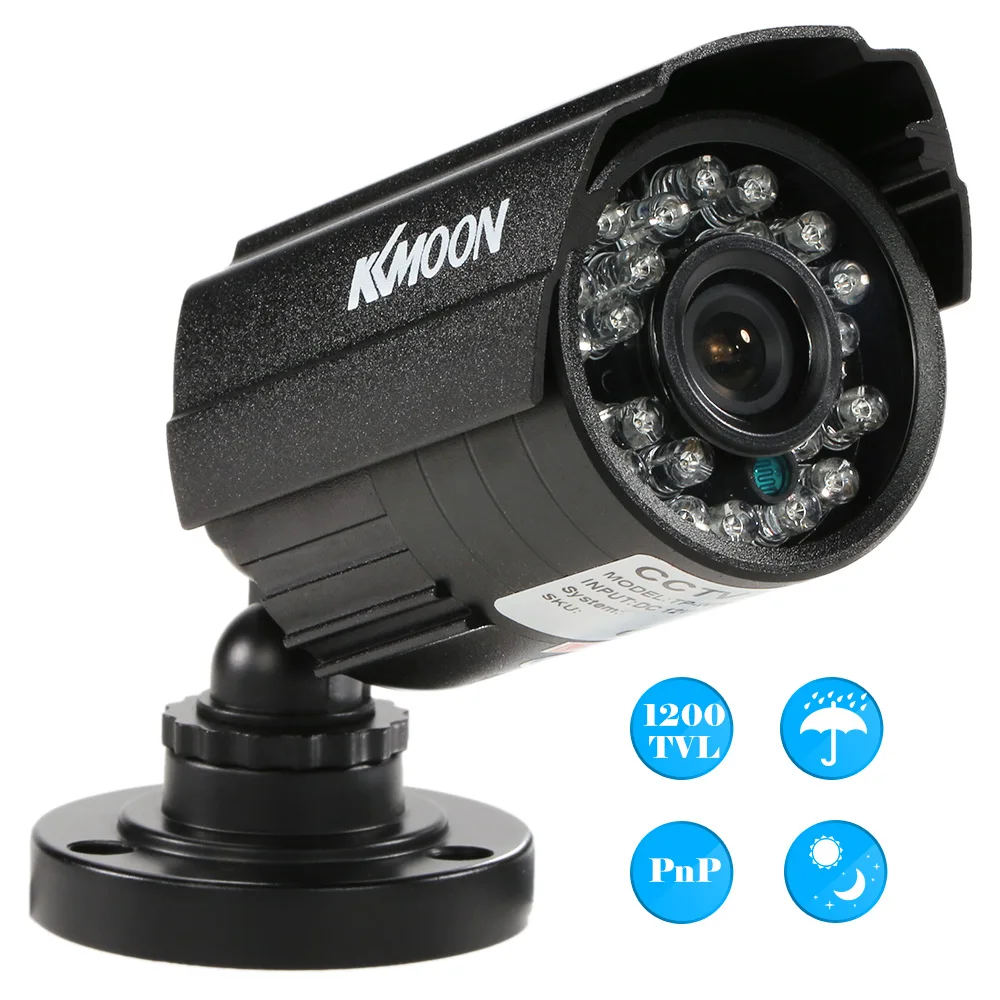 KKmoon 1200TVL CCTV цилиндрическая камера с 24 ИК лампами ночного видения 1/3 CMOS IR CUT