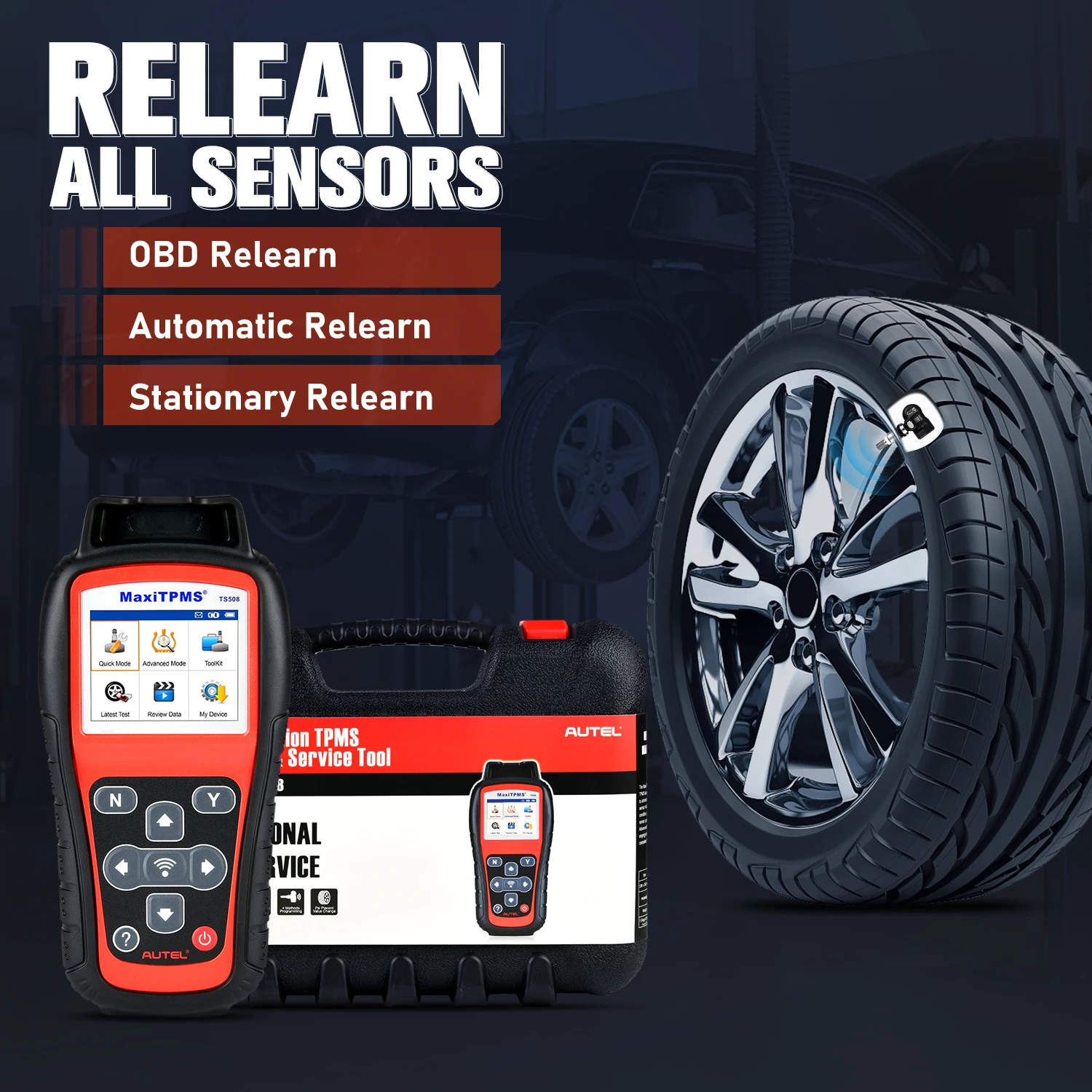 Autel MaxiTPMS TS508 TPMS диагностический инструмент 315 433 МГц MX-Sensor программатор датчик