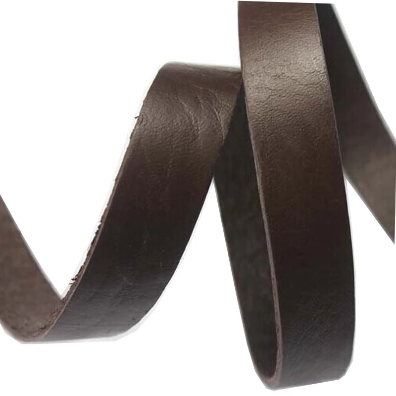 1 ярд 15 мм x 2 темно коричневая плоская кожаная полоса Aaazee ширина из натуральной