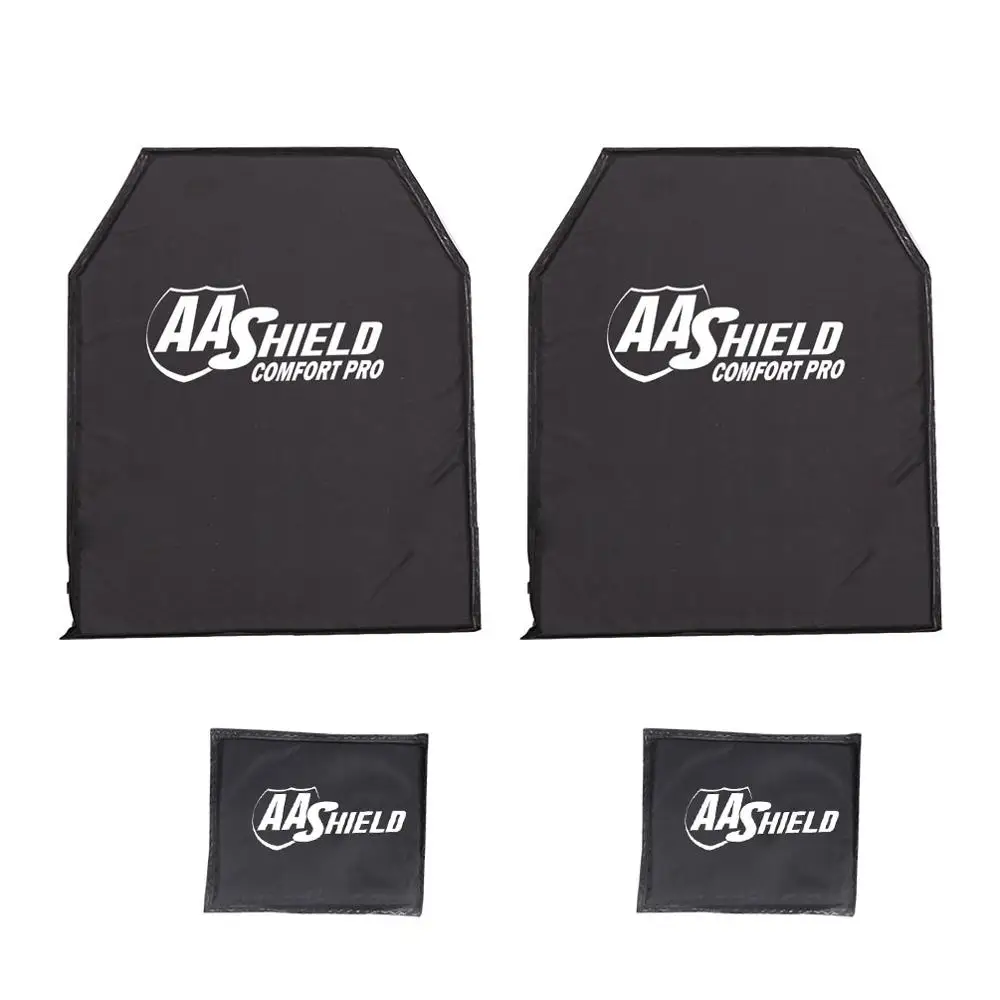 AA Shield Comfort-Pro Bulletproof Soft Body Armor Plate Self Defense Ballistic Insert Level NIJ HG2/IIIA 10x12-T2 & 6x8 Kit |