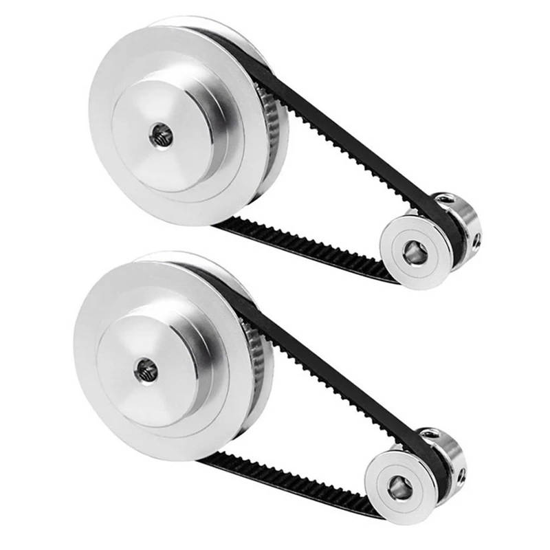 

2X 2Gt Synchronous Wheel 1:3 Reduction Transmission Pulley Pulley Model Mechanical Belt for 3D Printer - 200X8X8Mm