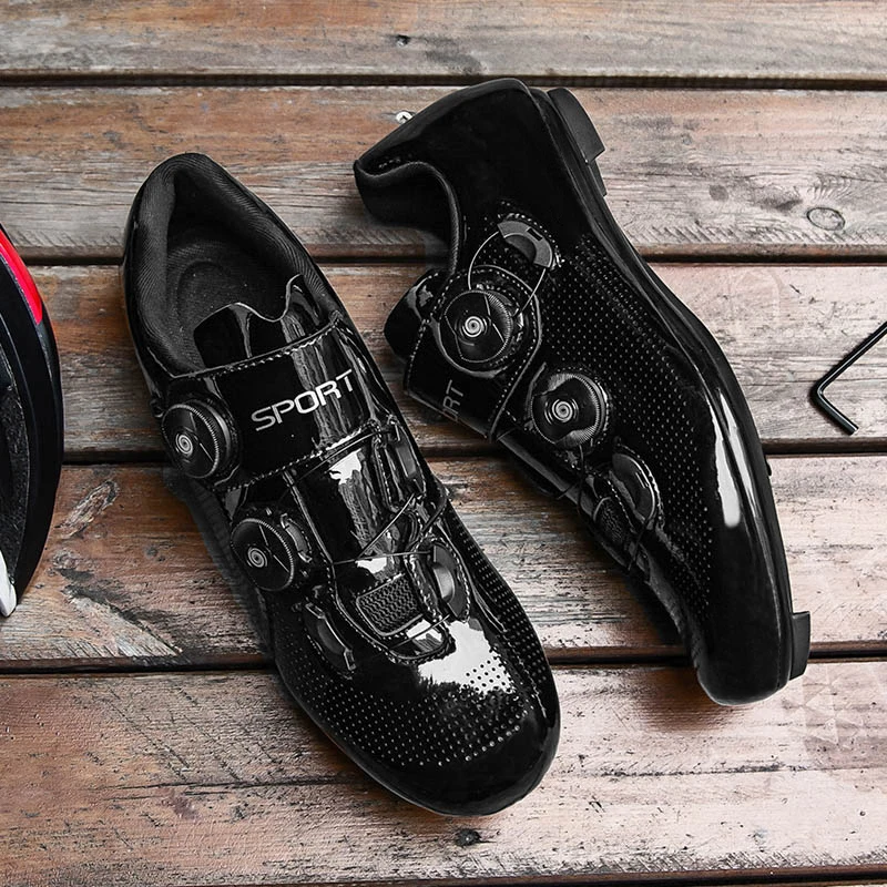 Harga Peta Bersepeda Sepatu Hitam Profesional Sepeda Jalan Bernapas Sepeda Balap Self-Locking Sepatu