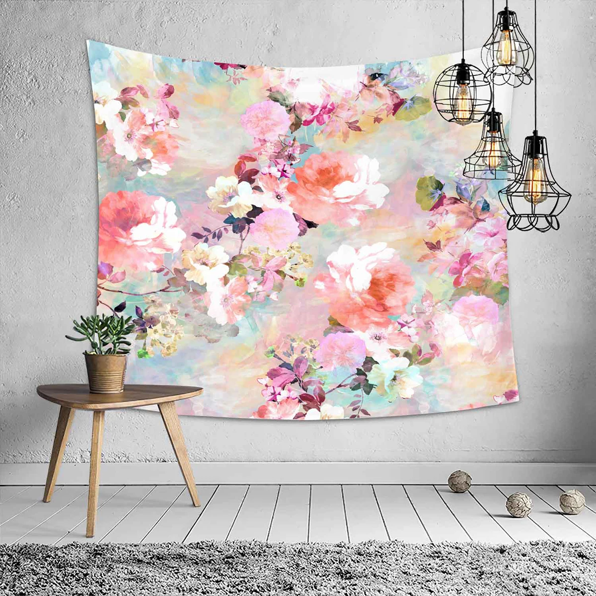 

Velvet Mandela Tapestry Wall Hanging Mysterious Forest Flower Jungle Animal Moon Ocean Landscape Tapestry for Home Room Decor