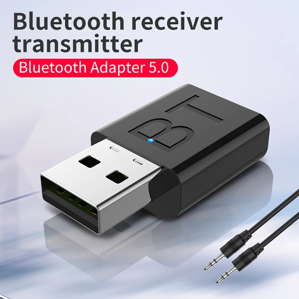 

Bluetooth 5.0 Receiver 2-in-1 Drive-free Plug And Play Bluetooth Adapter Dongle For PC Laptop Computer Home Audio Equipment