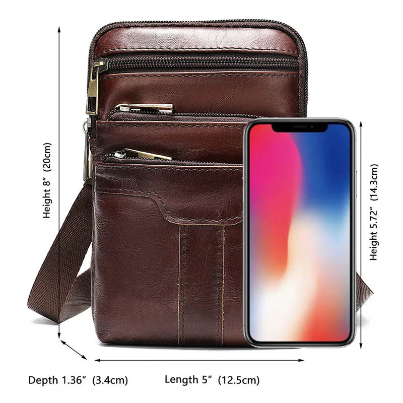 

Casual Men Messenger Bag Waterproof Leather Shoulder Bag Male Handbag Mini Crossbody Bags Travel Cowhide Leather Small Man Bag