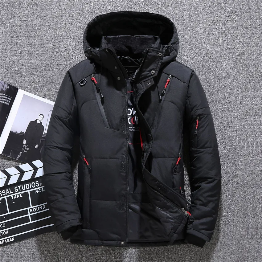 Мужская парка с капюшоном Roupas повседневная утепленная ветрозащитная больших