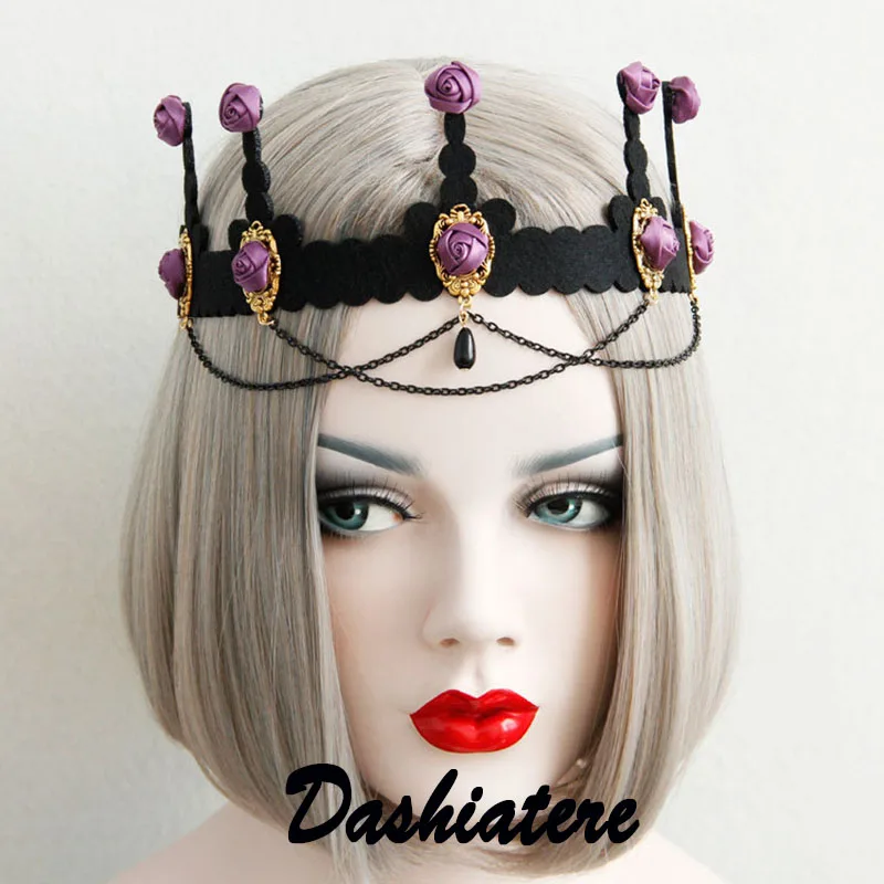 Ручной работы День Рождения вечерние Корона роза цветок цепь волна повязка на