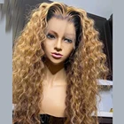 U-образные парики из малайзийских человеческих волос с глубокой волной, на шелковой основе, светлые, 13x6, прозрачные на сетке, 360 парики с детскими волосами