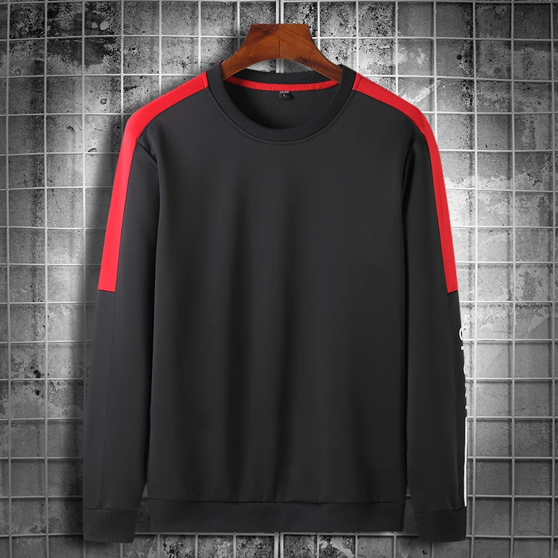 

Loose casual round neck men's T-shirt sweater bottoming shirt long-sleeved pullover sports top