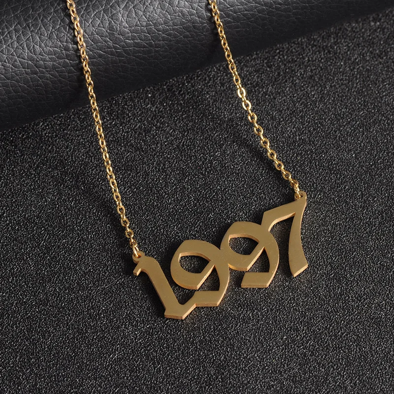 

Birth Year Necklace Gold Personzied English Number Necklaces 1991 1992 1993 1994 1995 1996 1997 Femme Collar Mujer Birthday Gift