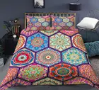 3D Цветочный узор в виде мандалы, пододеяльник для дома, покрывало, пододеяльник, постельный комплект, декор для кровати с наволочками, размер СШАAUEU