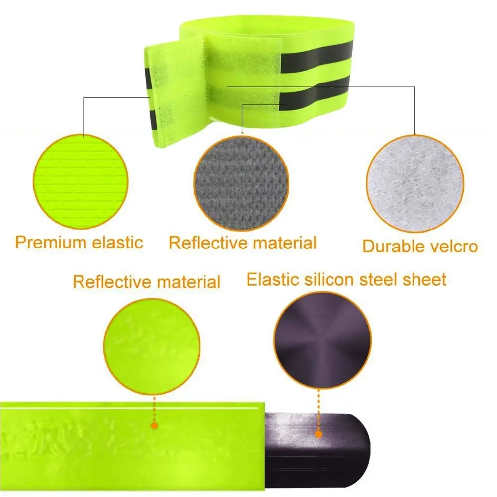1pc Running Fishing Cycling Reflective Strips Outdoor Warning Wristband Bike Safety Armband Bind Pants Leg Strap Tape |