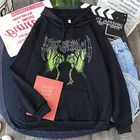 Женская толстовка оверсайз с принтом в виде бабочек и скелета