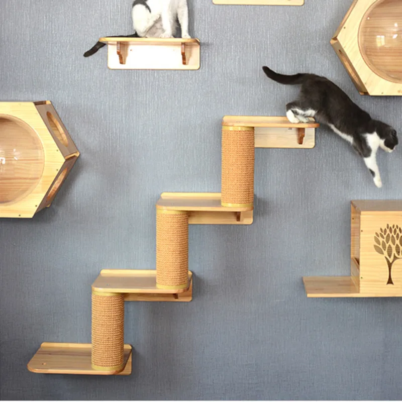 Когтеточка из сизаля для кошек скалолазающее дерево домашних животных настенная