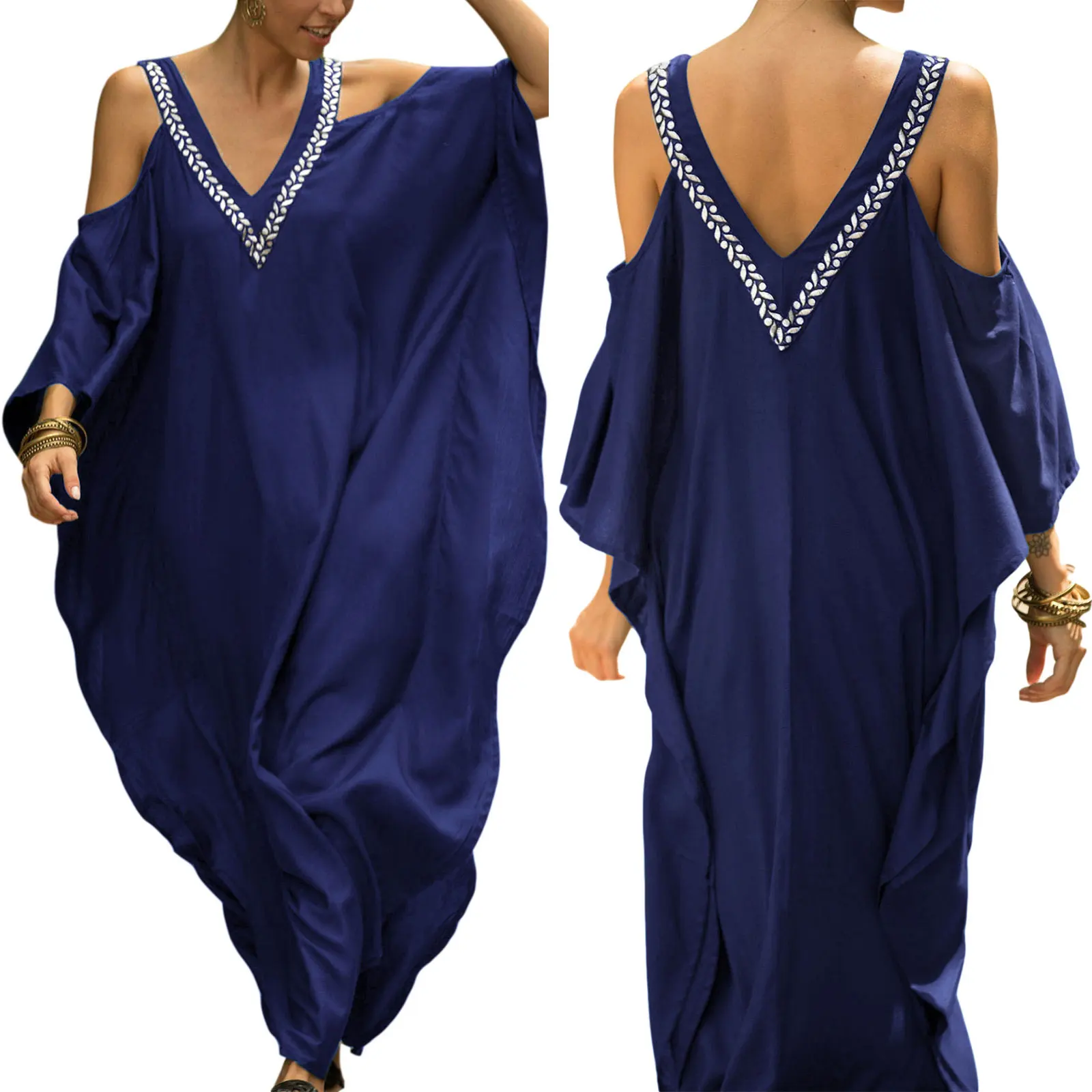 

Fashion Boho Deep V Neck Backless Cover-ups Dress Women Cover Up Solid Tassel Summer Bikini Swimwear Beach Dresses Bathing Suit