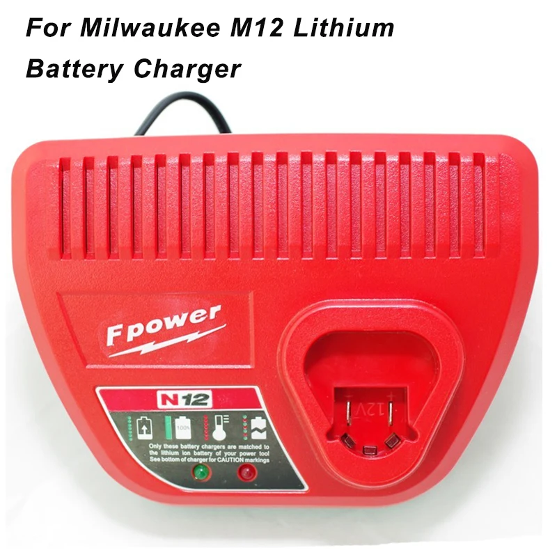 Зарядное устройство с адаптером для аккумулятора Milwaukee M12 литиевая