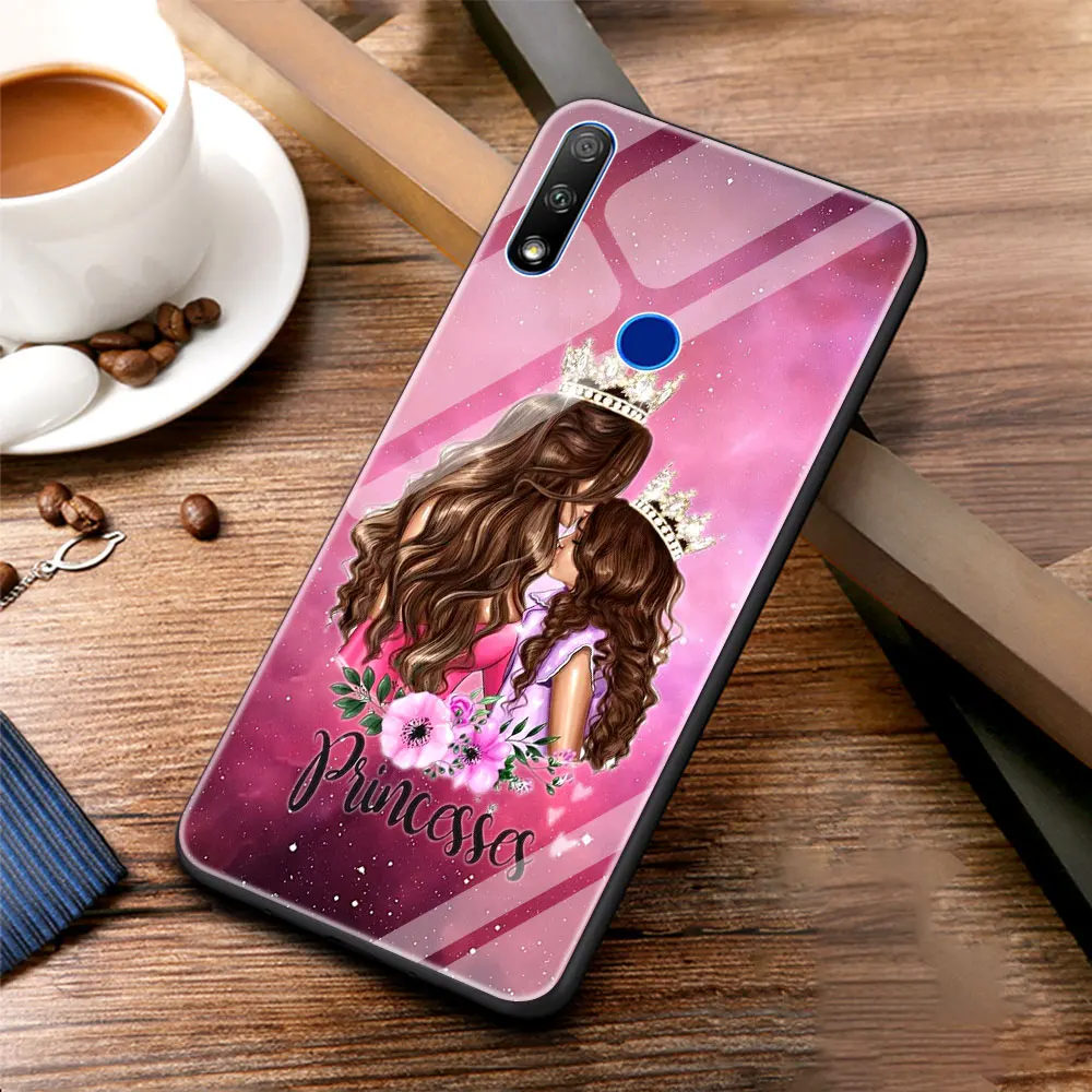 

Baby Mom Luxury Phone Soft Edge Case for Honor 8X 9X 20 10 Lite 20 30 Pro Plus Tempered Glass Shell Coque Funda