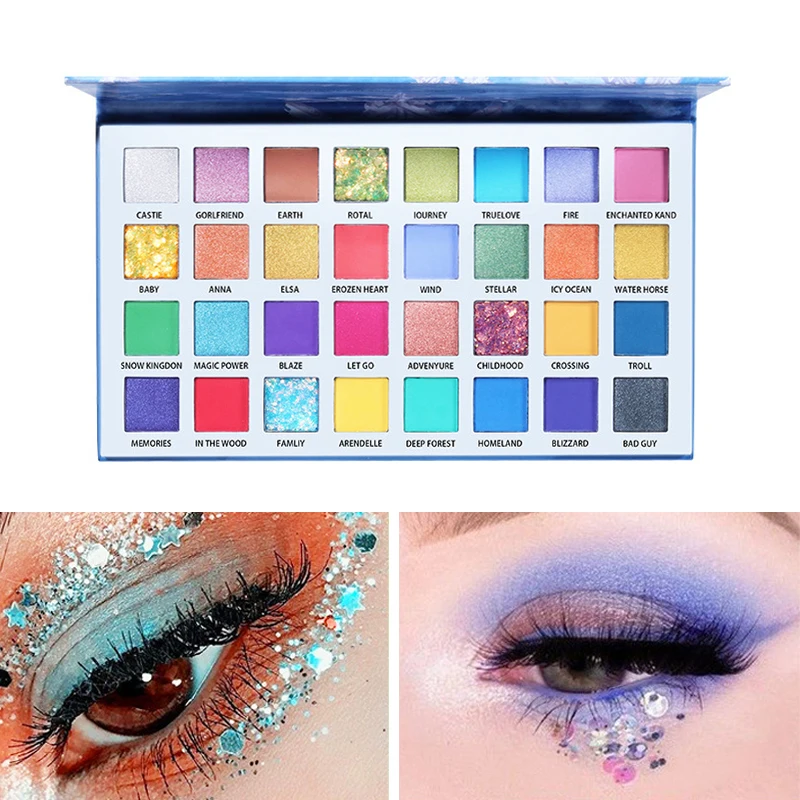 

32 Цвета s палитра теней для век Радужный Цвет Палитра теней для век блестящий перламутровый металлический мерцающий пигмент набор косметика для лица