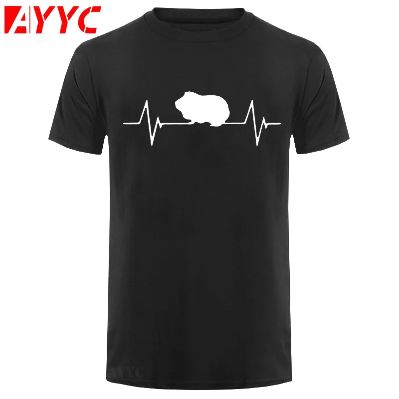 

AYYC T Shirt Tshirt Custom Printed Guinea Pig Heartbeat T Shirts Men'S Short Sleeve Top O Neck T Shirt