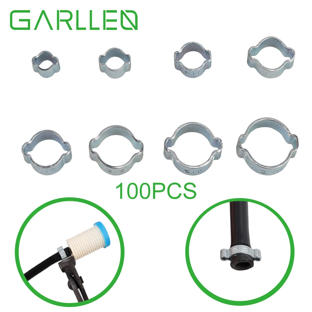 GARLLEN 100p 5-20 мм двойные зажим для червячного привода зажимы для топливного шланга для автомобильных сельскохозяйственных аэрокосмической Материал обработки морской