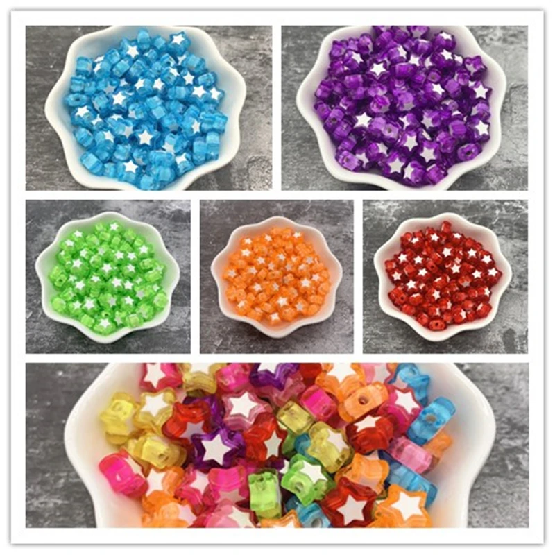 50 шт. 9x9 мм бисер пентаграмма акриловые бусины для изготовления ювелирных изделий