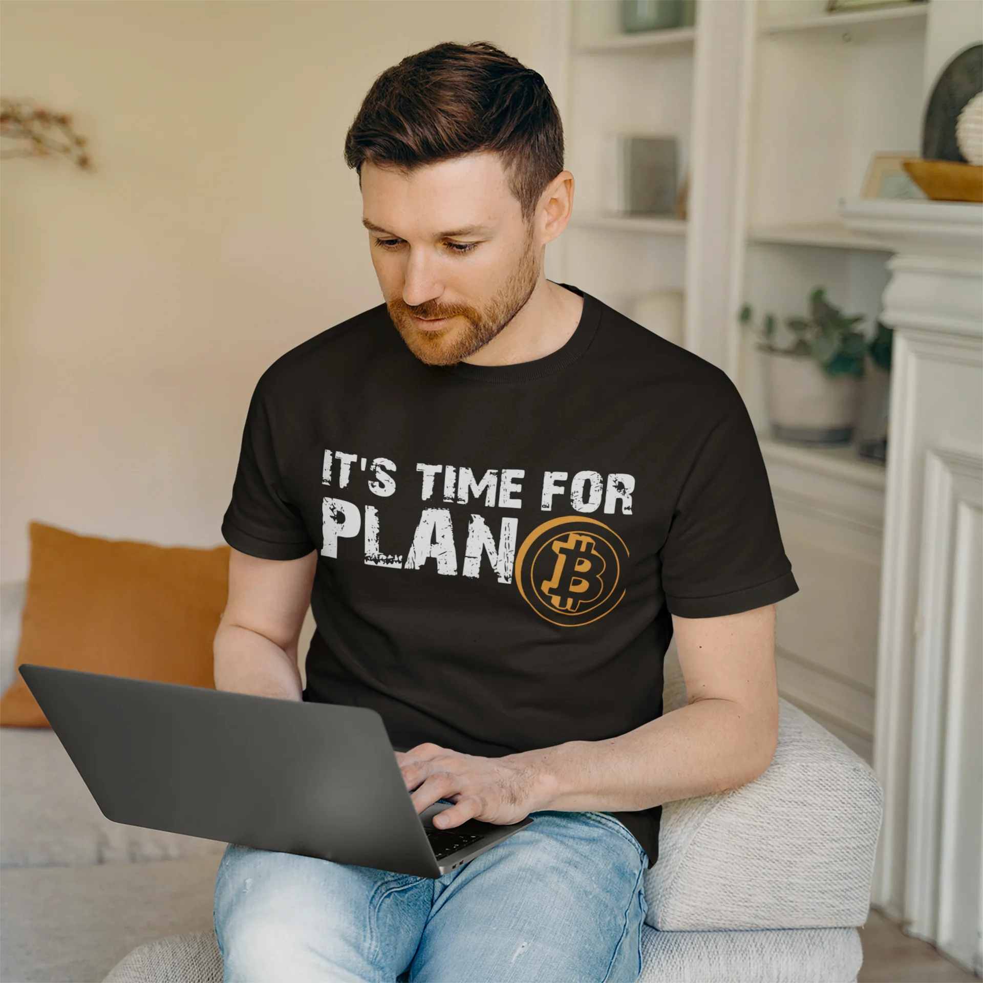 Мужская пришло время для Plan B Bitcoin BTC криптовалюта футболки блокчейн гик одежда