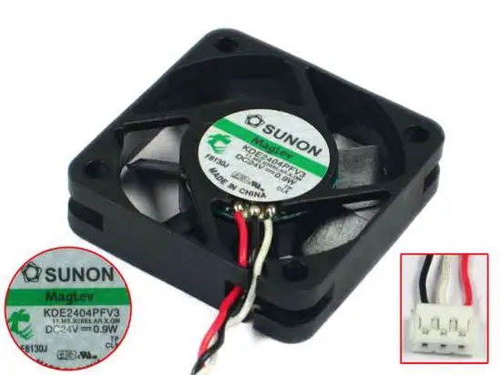 3-проводной Вентилятор охлаждения сервера SUNON KDE2404PFV3 11. B2885.AR.X.GN DC 24 В 0,9 Вт 40x40x10 мм