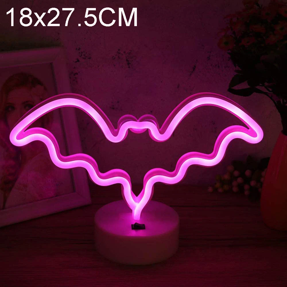 Настольная неоновая лампа в виде летучей мыши неоновые светодиодсветодиодный