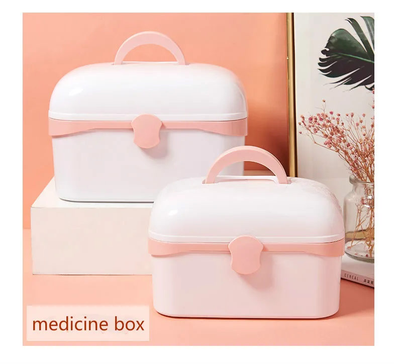 

Portable Ins Wind Medicine Box Multifunctional Family First Aid Kit Large Capacity Dustproof Storage Box Nordic Wind