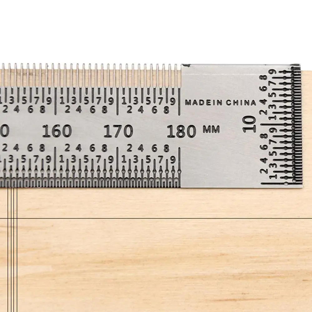

Tomastine High-precision Scale Ruler T-type Hole Ruler Stainless Woodworking Scribing Mark Line Gauge Carpenter Measuring Tool