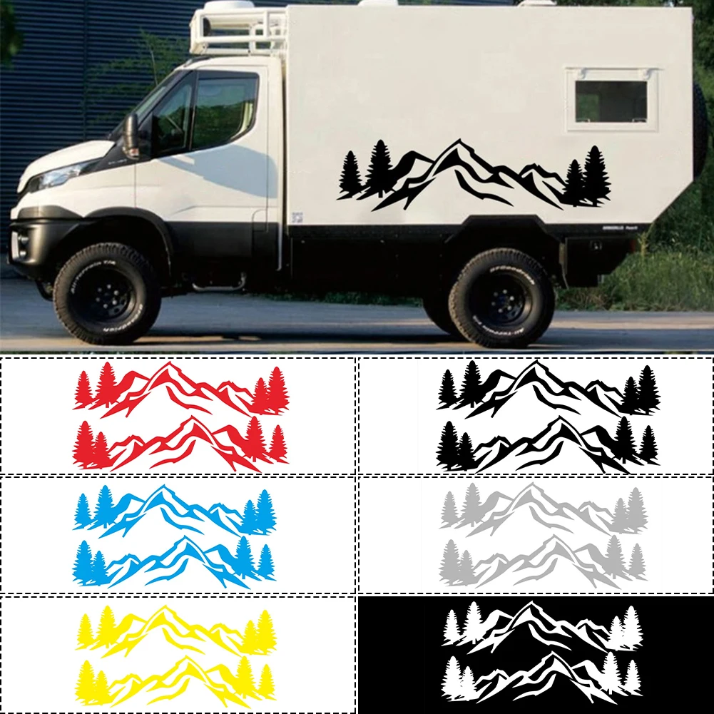 

2Pcs Car Stickers Mountain Totem Self-Adhesive Vinyl Graphics Engine Hood Decals Waterproof Universal Car Accessories
